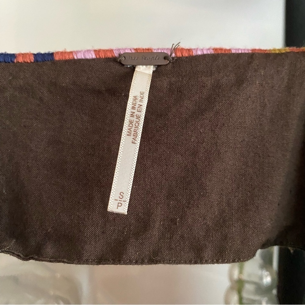 Free People Brown Embroidered Day Glow Mini Dress Small - Picture 12 of 16
